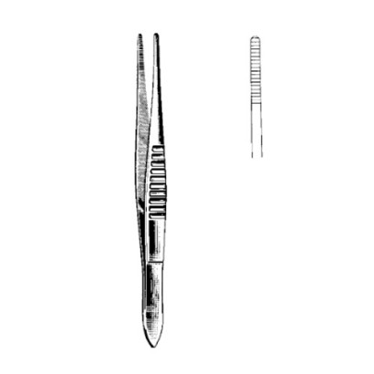 Dressing Forceps | Serrated with fluted handles 4 1/2" (114mm)