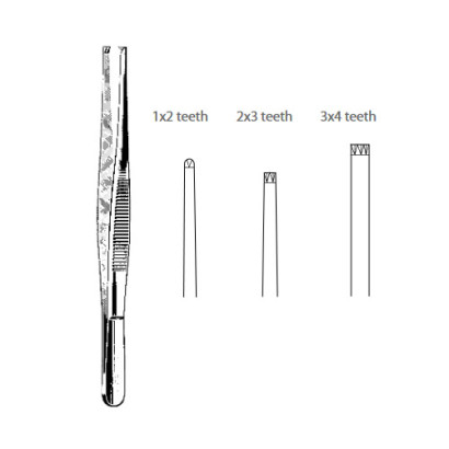 Tissue Forceps | 4 1/2" (114mm) 1x2 Teeth