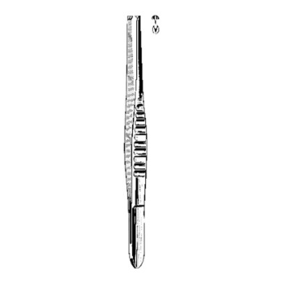 Tissue Forceps | 1x2 Teeth with Fluted Handles 4 1/2" (114mm)